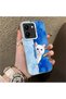 Cute White Cat Pattern Acrylic Back Silicone Edge Phone Case Compatible with Vivo Y36 4G/5G - 2