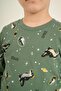 Boys' Pajama Set, 100% Cotton Combed Single Jersey, Round Neck, Space Crocodile Print - 2