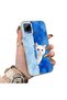 Realme C15/C25/C25S Compatible Cute White Cat Pattern Acrylic Back Silicone Edge Phone Case