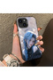 iPhone 13 Mini Compatible Blue Haired Anime Girl Patterned Acrylic Back Silicone Edge Phone Case - 2