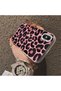 iPhone XS Max Compatible Pink Back Black Leopard Pattern Acrylic Back Silicone Edge Phone Case - 4