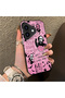 iPhone 16 Plus Compatible Pink Horror Movie Mask Patterned Acrylic Back Silicone Edge Phone Case - 2
