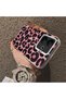 Phone Case for Vivo V60 Lite 4G/5G Compatible Pink Back Black Leopard Pattern Acrylic Back Silicone Edge - 4