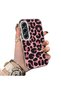 Tecno Camon 40 Pro 5g(Cm7) Compatible Pink Back Black Leopard Pattern Acrylic Back Silicone Edge Phone Case