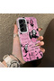 Samsung Galaxy A36/A56 Compatible Pink Horror Movie Mask Patterned Acrylic Back Silicone Edge Phone Case - 2