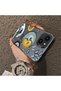 iPhone 14 Plus/15 Plus Compatible Sun-Moon Eye and Wave Butterfly Pattern Acrylic Back Silicone Edge Phone Case - 4