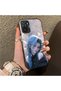 Xiaomi Redmi Note 10 4G/Note 10S Compatible Blue Haired Anime Girl Patterned Acrylic Back Silicone Edge Phone Case - 3