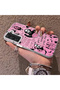 Samsung Galaxy S22 Compatible Pink Horror Movie Mask Patterned Acrylic Back Silicone Edge Phone Case - 3