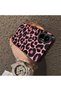 Realme C67 4g Compatible Pink Back Black Leopard Pattern Acrylic Back Silicone Edge Phone Case - 4