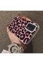 Samsung Galaxy A23 4G/5G Compatible Pink Back Black Leopard Pattern Acrylic Back Silicone Edge Phone Case - 4