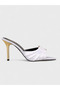 Women's Summer 8cm Thin Heeled Slippers - 230 56657-2 - Satin