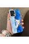 Cute White Cat Pattern Acrylic Back Silicone Edge Phone Case for Oppo A6 Pro 4G/5G Compatible - 2