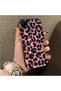 Realme C15/C25/C25S Compatible Pink Back Black Leopard Pattern Acrylic Back Silicone Edge Phone Case - 2