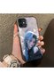 iPhone 12 Mini Compatible Blue Haired Anime Girl Patterned Acrylic Back Silicone Edge Phone Case - 2