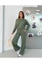 Women's Oversize Bat Sleeve Blouse and Wide Leg Pants Two-Piece Set - 7