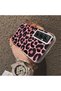 Realme C65 4g Compatible Pink Back Black Leopard Pattern Acrylic Back Silicone Edge Phone Case - 4