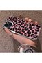 iPhone 13/14 Compatible Pink Back Black Leopard Pattern Acrylic Back Silicone Edge Phone Case - 4