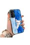 Samsung Galaxy A15 4G/5G Compatible Cute White Cat Pattern Acrylic Back Silicone Edge Phone Case