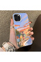 iPhone 14 Pro Compatible Sunset Beach Scenery Printed Acrylic Back Silicone Edge Phone Case - 2