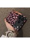 iPhone 17 Pro Max Compatible Pink Back Black Leopard Pattern Acrylic Back Silicone Edge Phone Case - 4