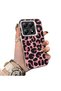 Xiaomi Mi 14t Pro Compatible Pink Back Black Leopard Pattern Acrylic Back Silicone Edge Phone Case