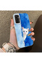 Samsung Galaxy M23/M13 Compatible Cute White Cat Pattern Acrylic Back Silicone Edge Phone Case - 2