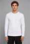 Men's White Crew Neck Long Sleeve Basic T-Shirt for Daily Casual Use - 2