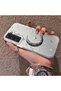 Samsung Galaxy S22 Compatible Silver Carved Moon and Star Pattern Non-Transparent Acrylic Back Silicone Edge Case - 3