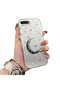 iPhone 7 Plus/8 Plus Compatible Silver Carved Moon and Star Pattern Non-Transparent Acrylic Back Silicone Edge Case
