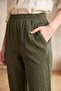 Black Elastic Waist Pocketed Bubble Textured Relaxed Fit Palazzo Trousers - 3
