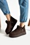 Thick Heeled Short Winter Boots with Fur Inside - 3