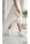 Women's Ecru Lace and Pearl Embroidered Wedge Heel Bridal Shoes and Pearl Clutch Bag Combination