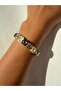 Clover Stone Rubber Bracelet — Brown