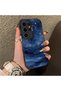 Samsung Galaxy S24 Ultra Compatible Navy Blue Watercolor Mountain-Star Art Pattern Acrylic Back Silicone Edge Phone Case - 2