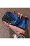 Samsung Galaxy S25 Fe Compatible Navy Blue Watercolor Mountain-Star Art Pattern Acrylic Back Silicone Edge Phone Case - 3