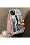 iPhone 15 Plus/14 Plus Compatible Canned Sardine Fish Sketch Pattern Non-Transparent Acrylic Back Silicone Edge Case - 3
