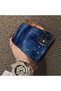 iPhone 12/12 Pro Compatible Navy Blue Watercolor Mountain-Star Art Pattern Acrylic Back Silicone Edge Phone Case - 4