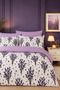Elastic Sheet Duvet Cover Set Double Size - Lavender Pattern