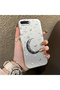 iPhone 7 Plus/8 Plus Compatible Silver Carved Moon and Star Pattern Non-Transparent Acrylic Back Silicone Edge Case - 2