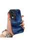 Vivo Y29S Compatible Navy Blue Watercolor Mountain-Star Art Pattern Acrylic Back Silicone Edge Phone Case