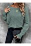 Relaxed Fit Boat Neck Batwing Sleeve Sweater - 5