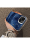 iPhone 13 Mini Compatible Navy Blue Watercolor Mountain-Star Art Pattern Acrylic Back Silicone Edge Phone Case - 4