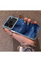 iPhone 17 Pro Max Compatible Navy Blue Watercolor Mountain-Star Art Pattern Acrylic Back Silicone Edge Phone Case - 3