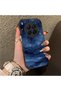 Tecno Camon 40 Premier Compatible Navy Blue Watercolor Mountain-Star Art Pattern Acrylic Back Silicone Edge Phone Case - 2