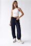 4965 Women's Elastic Waist Lace-Up Shalwar Trousers Navy Blue - 3