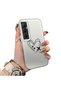 Realme C65 4g Compatible Line Heart and Airplane Pattern Non-Transparent Acrylic Back Silicone Edge Phone Case