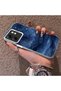 Infinix Smart 9 Compatible Navy Blue Watercolor Mountain-Star Art Pattern Acrylic Back Silicone Edge Phone Case - 3
