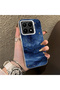 Xiaomi Mi 15t Compatible Navy Blue Watercolor Mountain-Star Art Pattern Acrylic Back Silicone Edge Phone Case - 2