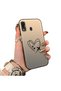Samsung Galaxy A30/A20 Compatible Line Heart and Airplane Pattern Non-Transparent Acrylic Back Silicone Edge Phone Case