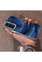 Samsung Galaxy A35 Compatible Navy Blue Watercolor Mountain-Star Art Pattern Acrylic Back Silicone Edge Phone Case - 3